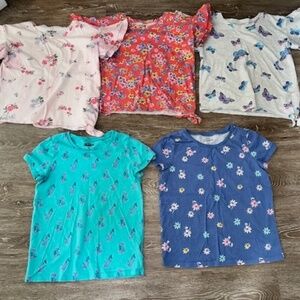 Girls short sleeved shirts. Size 10. Lot of 5. OshKosh. Very Good used condition